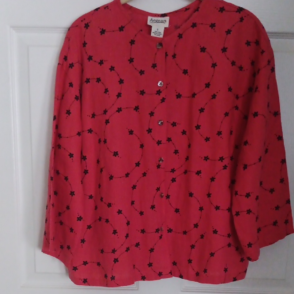Aegean Dark Pink Floral Shirt